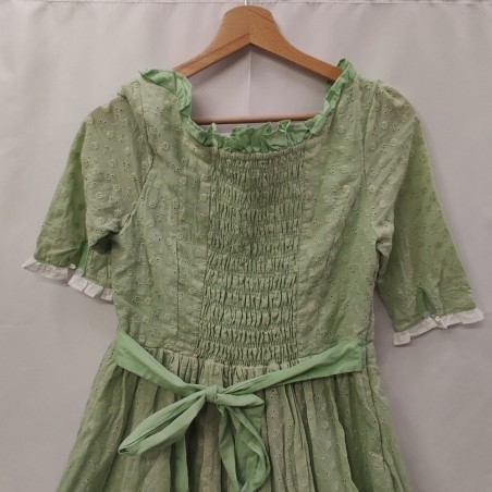 Abito donna in cotone verde stile leggero e floreale tg S/M