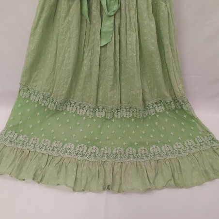 Abito donna in cotone verde stile leggero e floreale tg S/M
