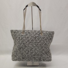 Borsa donna Love Moschino in tessuto grosso colore grigio pari nuovo 2
