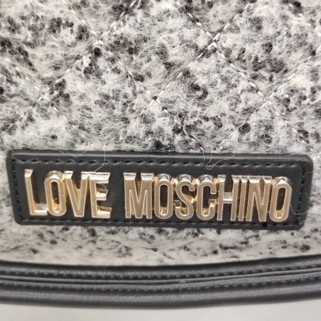 Borsa donna Love Moschino in tessuto grosso colore grigio pari nuovo