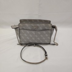 Borsa donna a tracola Guess ecopelle grigia con pattern 2