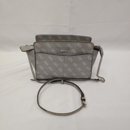 Borsa donna a tracola Guess ecopelle grigia con pattern