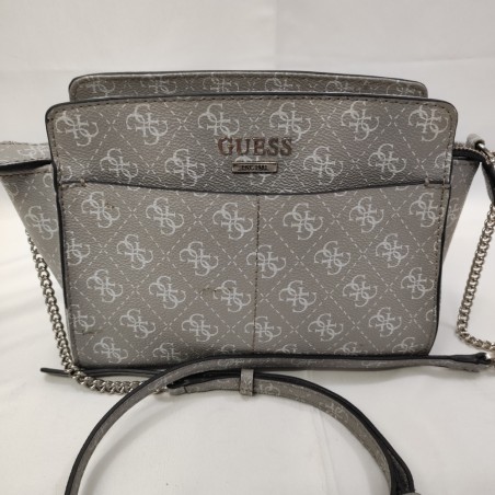 Borsa donna a tracola Guess ecopelle grigia con pattern
