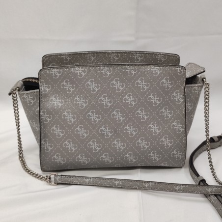 Borsa donna a tracola Guess ecopelle grigia con pattern