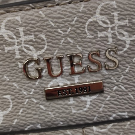 Borsa donna a tracola Guess ecopelle grigia con pattern