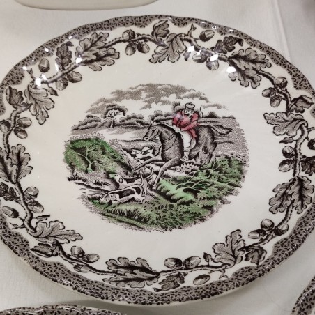Servizio in ceramica inglese 6 tazzine, piattini, teiera zuccheriera e lattiera