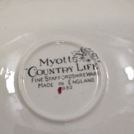 Servizio in ceramica inglese 6 tazzine, piattini, teiera zuccheriera e lattiera