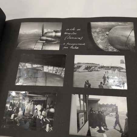 Album di 300 foto e cartoline dei Caraibi 1961 con racconti di viaggio. Buono