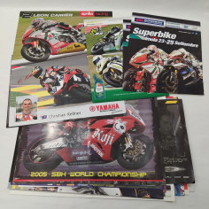 Lotto di 28 manifesti piloti moto con autografi originali formati vari. Buono