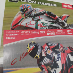 Lotto di 28 manifesti piloti moto con autografi originali formati vari. Buono 2