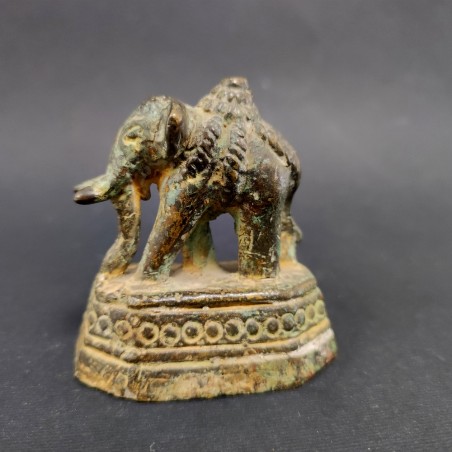 Set di 6 elefantini birmani metà 800 in bronzo uso peso per oppio