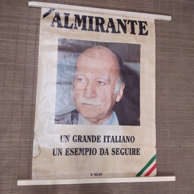 Manifesto mortuario Almirante MSI 70x99 cm. Riparazioni, macchie