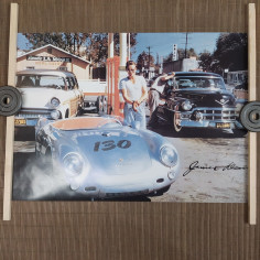 Manifesto James Dean poche ore prima dell'incidente con autografo stampatato