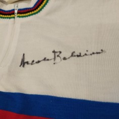 Maglia da ciclista Colnago con autografo di Ercole Baldini anni '50. Buono 2