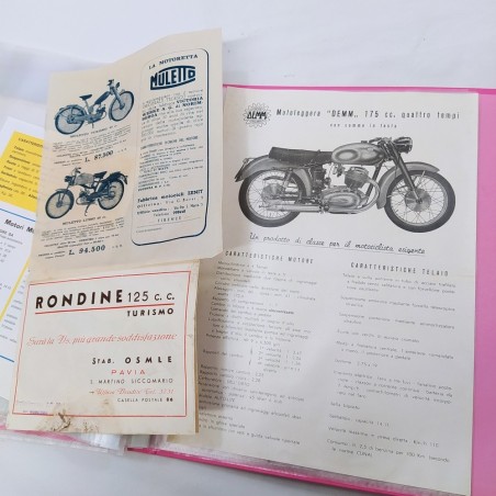 Lotto di 18 volantini motocicli anni '50/'60/'70 - Ingiallimenti dell'epoca
