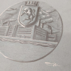 Bozzetto Fiat Torino anni 30/40 cartoncino firmato in buone condizioni 31x24 cm 2