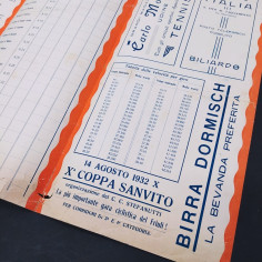 Pieghevole elenco partecipanti alla Coppa Sanvito del 1932 - restauri 2