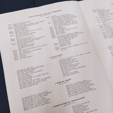 Programma musicale di arie d'opera italiane in tedesco anni '30. Pieghe