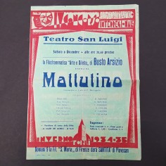 Lotto di 5 locandine teatrali Busto Arsizio anni 1934-35. Piccoli strappi 2
