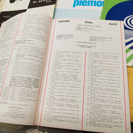 Lotto di 46 programmi di gare ciclistiche anni dal 1938 agli anni '80. Buono