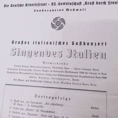 Programma musicale di arie d'opera italiane in tedesco anni '30. Pieghe 2