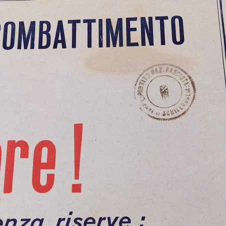 Manifesto Fasci di combattimento di Mantova 1936. Ingrigimento