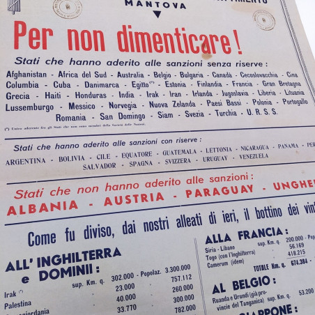 Manifesto Fasci di combattimento di Mantova 1936. Ingrigimento