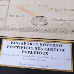 Passaporto Pontificio per Giovanni Roberti datato 1856 con macchie e aloni 2