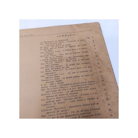Rivista Le vie dell'aria, per i 10 anni della fondazione aeronautica 1933. Aloni