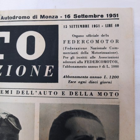 Rivista Auto illustrazione 1951, XXII Gran Premio. Buono stato di conservazione