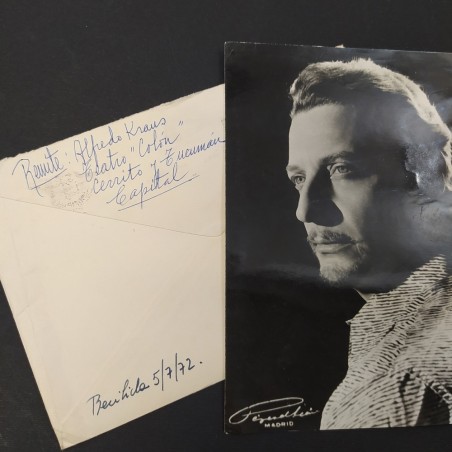 Lotto di 12 cartoline autografe del tenore Kraus 1972. Buono