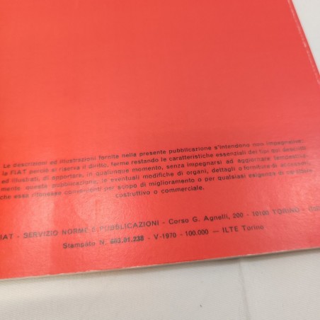 Fotocopia - Fiat 500 e 500 L libretto uso manutenzione 1970 36° ed.