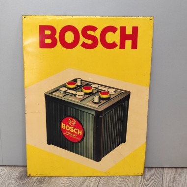 Vintage lamiera pubblicitaria batterie Bosch anni 50 - 37x50 cm