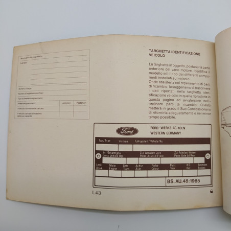 Manuale d'istruzioni Ford Granada ed. 10/77-1 IT