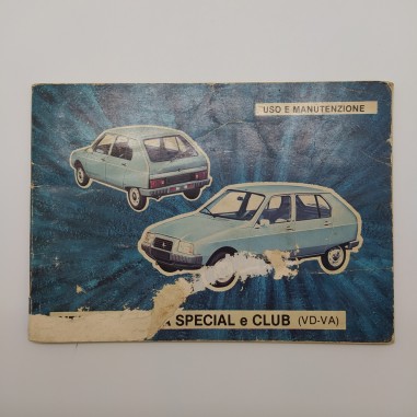 Libretto uso manutenzione Citroen VISA Special e Club (VD-VA) 1979