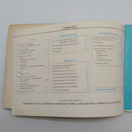 Libretto uso manutenzione Citroen VISA Special e Club (VD-VA) 1979