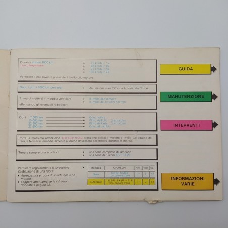 Libretto uso manutenzione Citroen VISA II Special e Club 1981