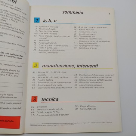 Libretto uso manutenzione Citroen BX 11 & 14 & 16 Benzina. Libretto Service