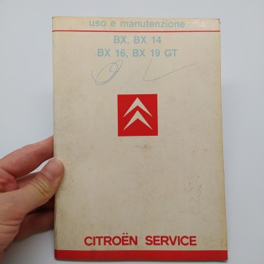 Libretto uso manutenzione Citroen BX, BX 14 &16, BX 19 GT 1985