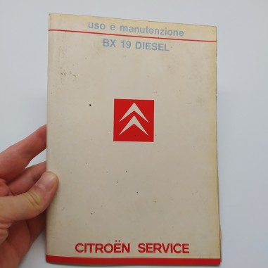 Libretto uso manutenzione Citroen BX 19 diesel. Libretto Service 1985