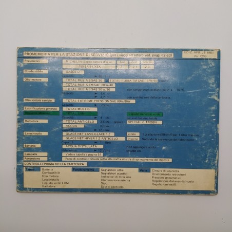 Libretto uso manutenzione Citroen CX Berline Diesel 1980