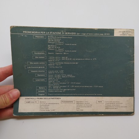 Libretto uso manutenzione Citroen CX 2200 diesel (MA-MG) 1977