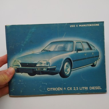 Libretto uso manutenzione Citroen CX 2,5 litri diesel 1982. Copertina segnata