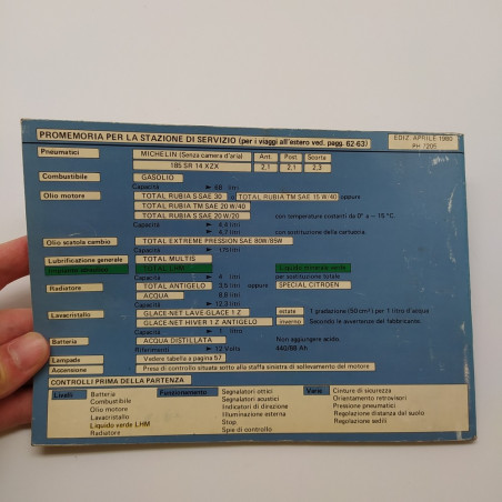 Libretto uso manutenzione Citroen CX berline diesel (MA-MM) 1980. Mediocre