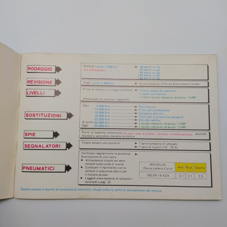 Libretto uso manutenzione Citroen CX berline diesel (MA-MM) 1980. Mediocre