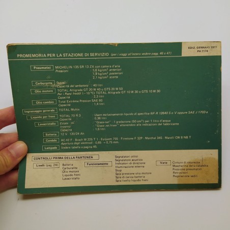 Libretto uso manutenzione Citroen LN (RB-RB) 1977. Macchie in copertina