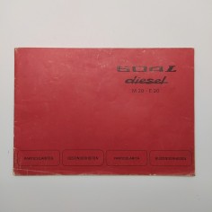 Libretto uso manutenzione multilingue Peugeot 504 diesel M20, E 20. Logoro