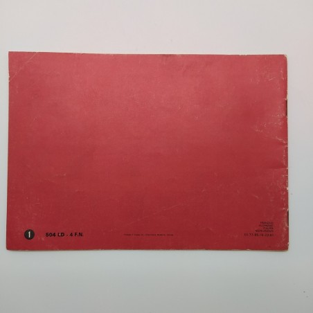Libretto uso manutenzione multilingue Peugeot 504 diesel M20, E 20. Logoro