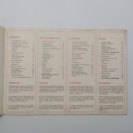Libretto uso manutenzione Peugeot 504 L diesel M20, E20 multilingue. Mediocre
