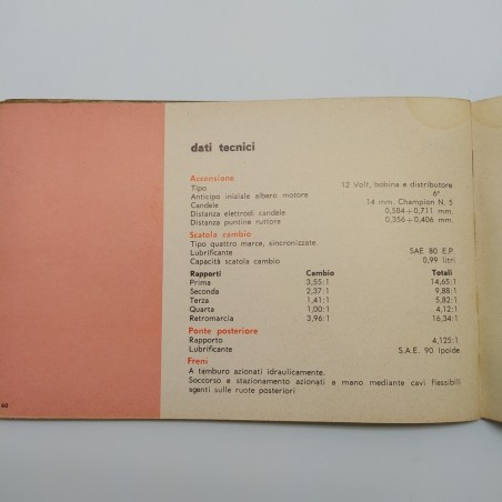 Manuale d'istruzioni Ford Consul Cortina. Manuale in condizioni mediocri